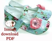 Sewing Pattern Women Slippers Mary Jane Shoes pdf diy printable picture tutorial sewing instructions
