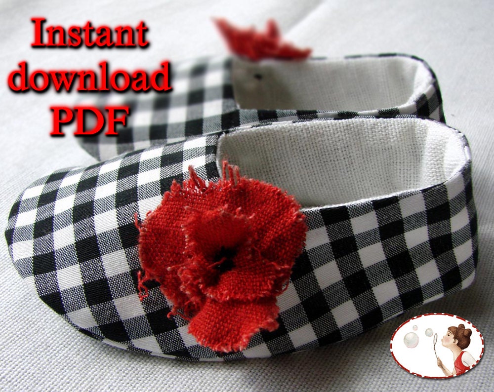 Poppy. Baby. Shoes. Sewing. Pattern. Booties. DIY. Sewing tutorial. 6 sizes included