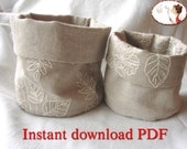 Sewing Pattern for Reversible Storage Bins - DIY - PDF