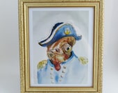 Framed Print, Admiral Ackbar In Uniform in gold frame