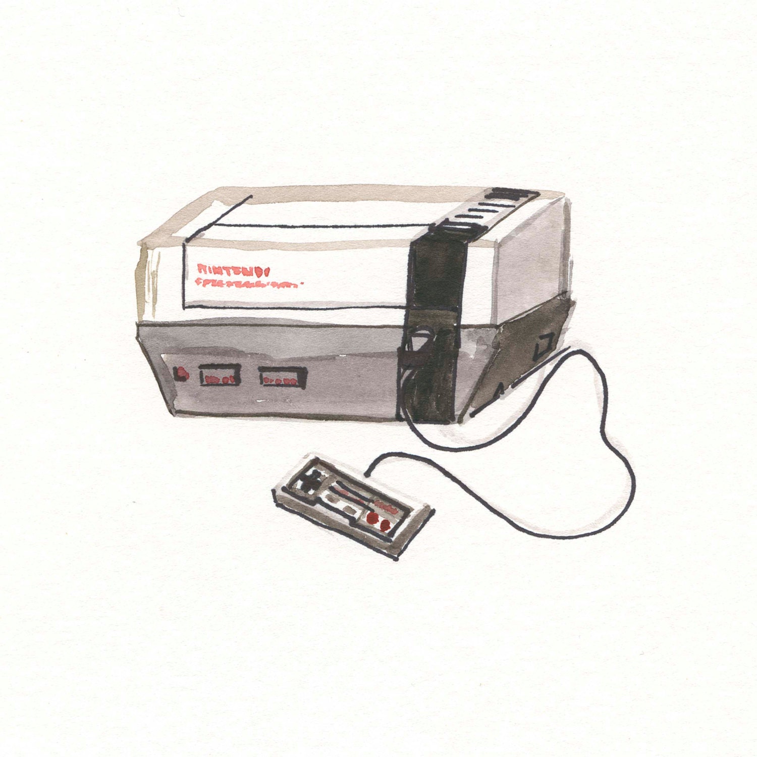 NES Console, 8x8 print