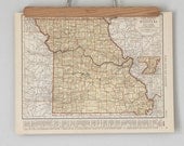 1930s Antique State Maps of Missouri and Montana