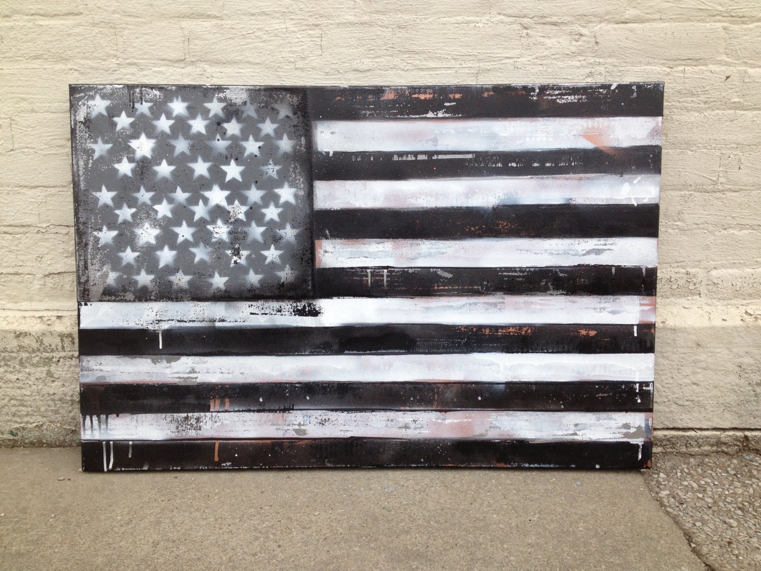 American Flag No. 17 Large Pop Art Painting on Canvas 24 x 36