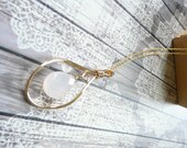 Gold Plated Wire Work and Pink Stone Drop Necklace