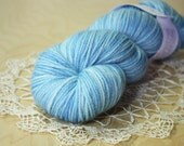 Hand Dyed Yarn / Sky Blue Superwash Merino Wool / Worsted Weight