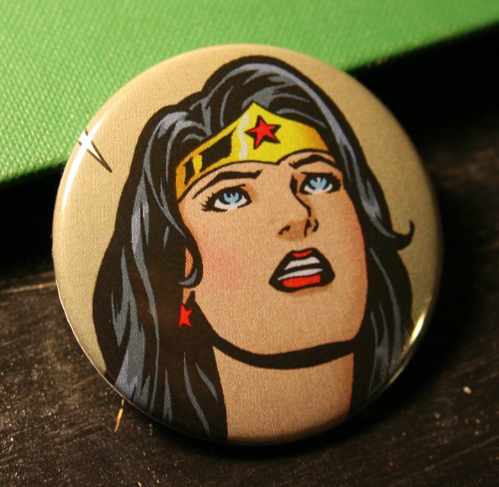 Wonder Woman Button - Comic Book Badge