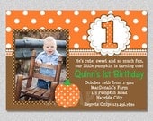 Fall Pumpkin Birthday Invitation Pumpkin 1st Birthday Party Invites Printable Boys or Girls Il_170x135