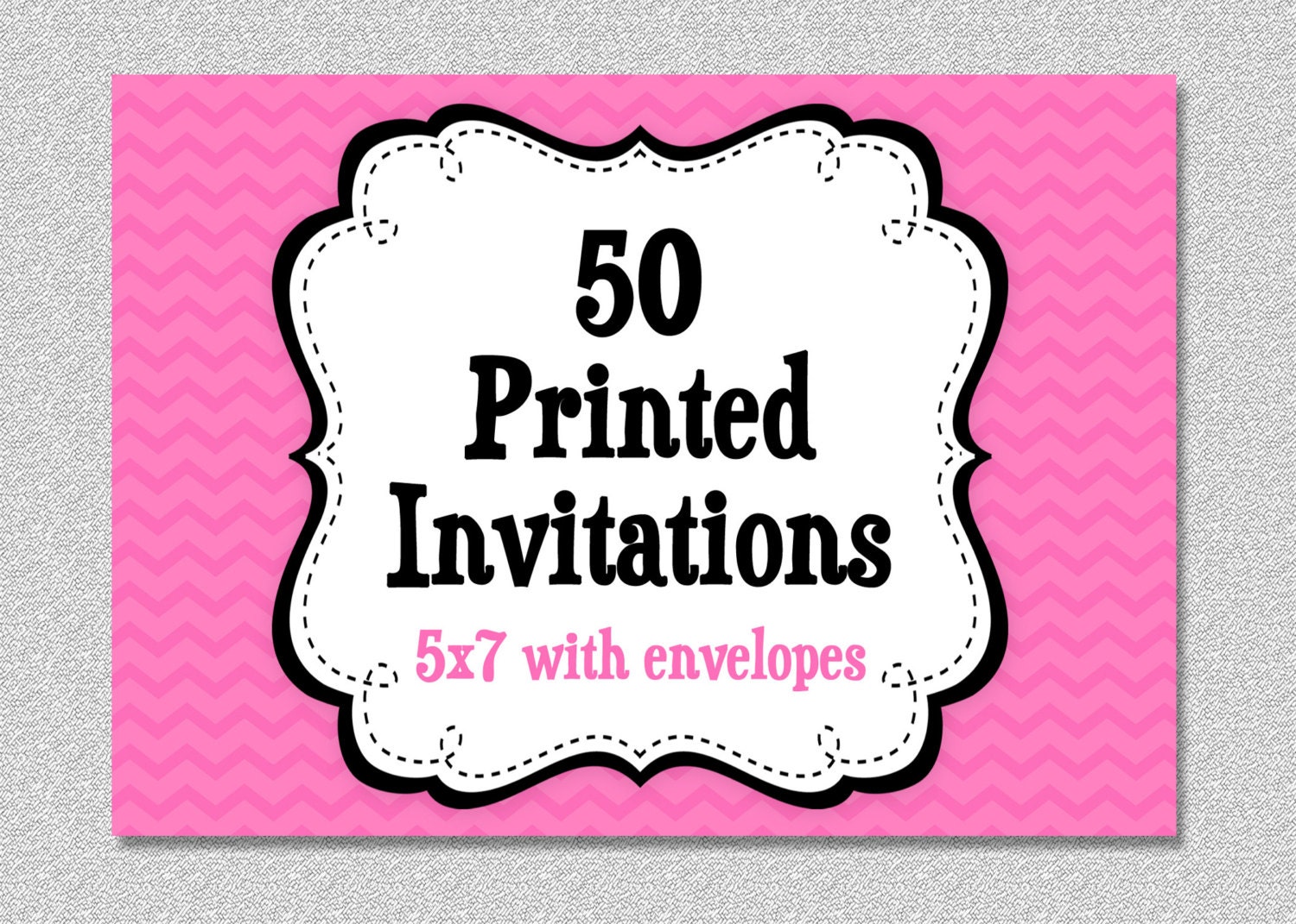 50 PRINTED INVITATIONS , 5x7 Invitations with Envelopes , SHIPS within 1-2 days by The Trendy Butterfly Il_570xn
