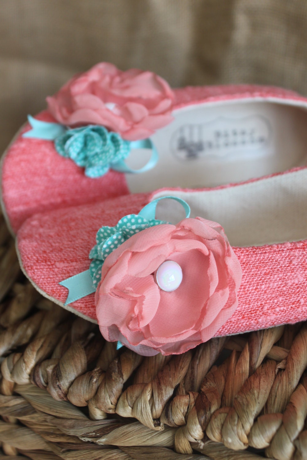 Toddler/Big Girl Shoes Soft Soled Shoes Spring Shoes Summer Shoes Slip Ons Flats Pink Shoes Coral Shoes Boutique Shoes Turquoise