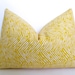 Decorative Chevron Pillow - YELLOW - 12x18 inch - Designer Pillow - Toss - Flamestitch Pillow - Throw Pillow - Zig Zag - Natural