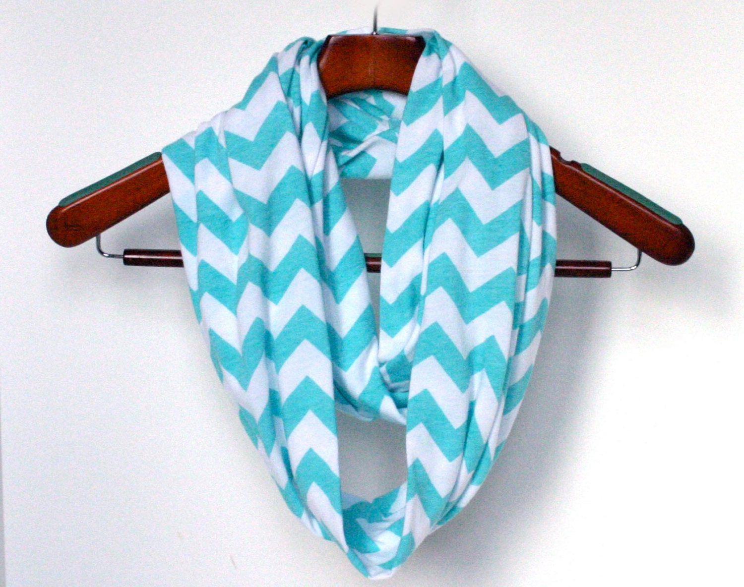 Soft Tiffany Blue Chevron Scarf, Soft  Jersey Knit Scarf, Mother's Day Gift - Ready to Ship