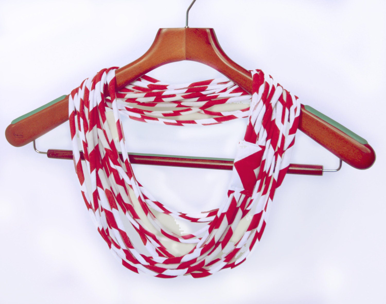 Chevron Scarf Necklace, Soft Jersey Knit Scarf, Spring Fashion Accessory