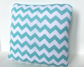 Soft Jersey Chevron Pillow Cover, Tiffany Blue, 16 X 16, Spring Home Decor