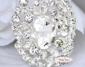 Large Rhinestone Brooch Pin - Rhinestone Crystal Brooch - Wedding Rhinestone Brooches - RD276