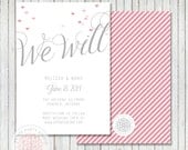 PARTY PRINTABLE - Save the Date Modern Wedding Invitation - Petite Party Studio