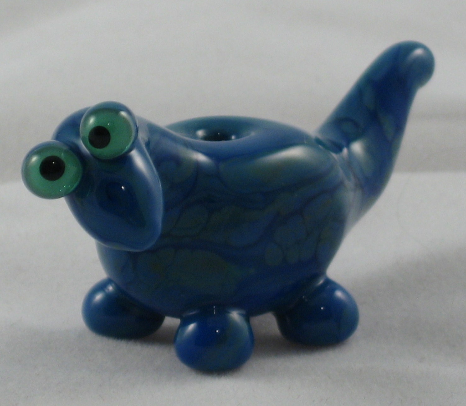 Blue Green Dino Dinosaur Lampwork Handmade SRA Glass Bead NLC Beads