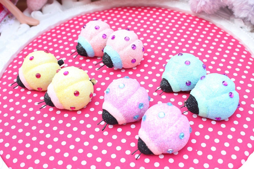 Kawaii Ladybug Hair Clips Pick a Pair