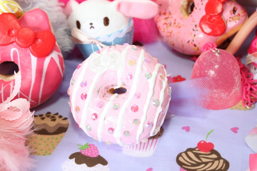 Squishy Strawberry Doughnut Hair Clip