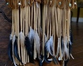 MEMORIAL DAY SALE Size 9.5-10 /// Shikoba Flower  /// Upcycled Embellished Vintage Moccasin Fringe Boot