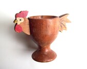 Vintage Wooden Rooster Egg Cups