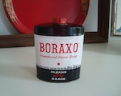 Vintage BORAXO Powdered Hand Soap 8 oz. Tin with Product