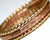 Stack Ring - Mixed Metal Stack Ring - Rose Gold Filled Ring- Yellow Gold Filled Rings - Gold Stack Ring - Custom Stack Ring - Set of 3