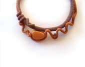 Abstract Crochet Choker. Burnt Orange - Brown. Autumn Dreams. Wearable Art. Noteworthy Gift