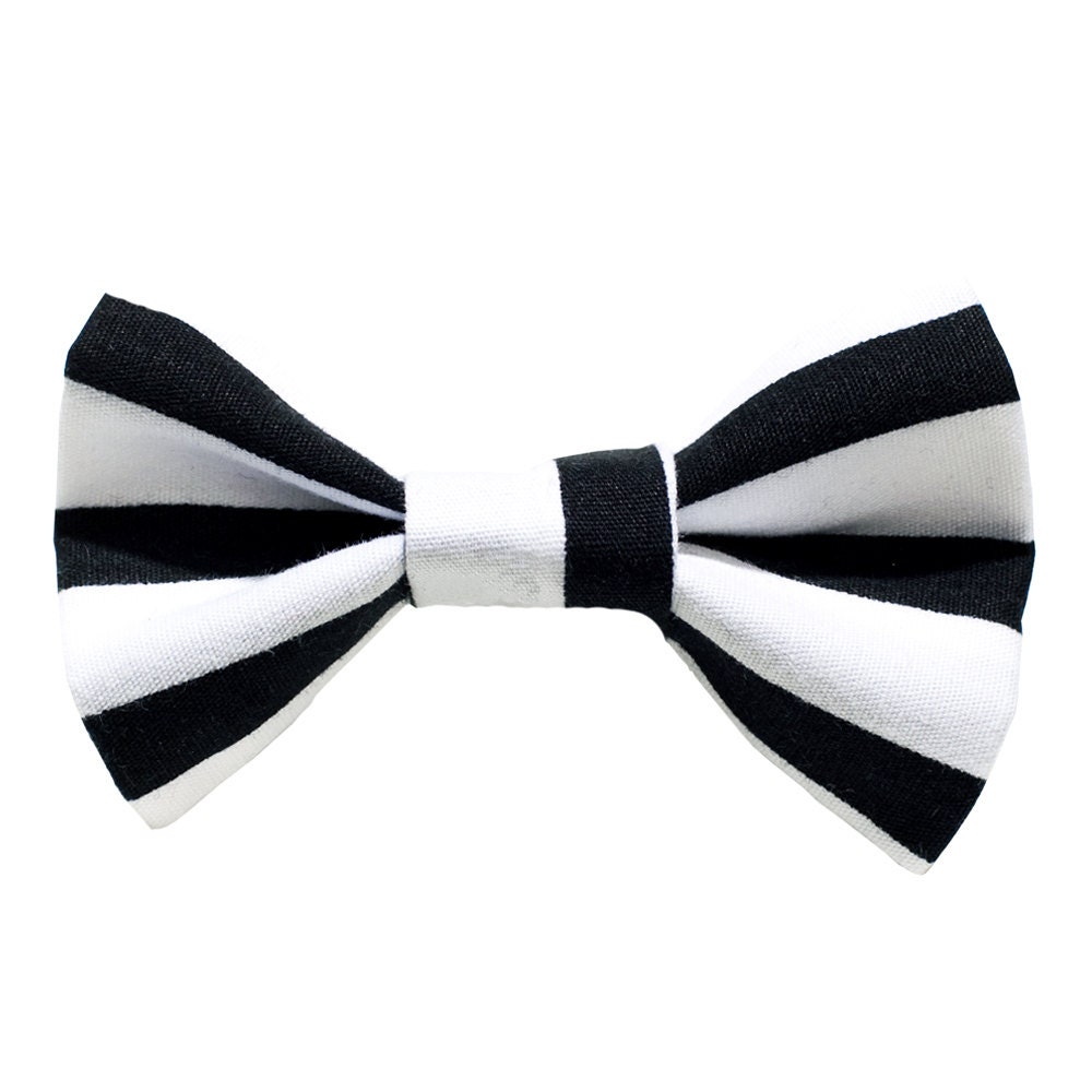 The Cat Burglar  -  Black and White Striped Cat Bow Tie