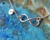Personalized infinity necklace valentine wish necklace forever friendship necklace - letter number stamp bridesmaid gift