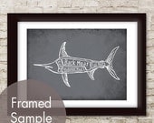 Swordfish Butcher Chart - 5x7 Print (featured in Charcoal) (Buy 3 and get One Free)