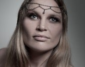 Dragonflies chain headdress Dark brass color Head chain with dragonfles and bells Tribal fusion fashion