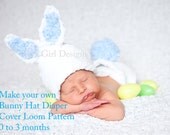 Baby bunny hat and diaper cover loom knitting pattern