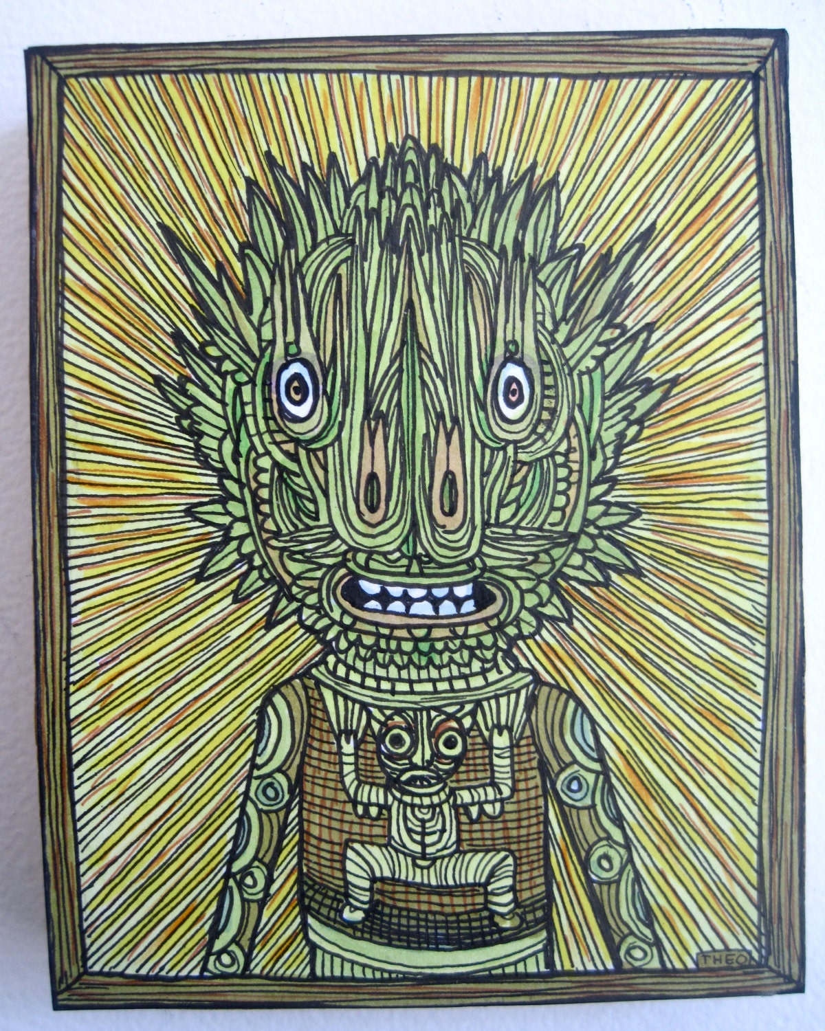Beaming Amphibian (original art)