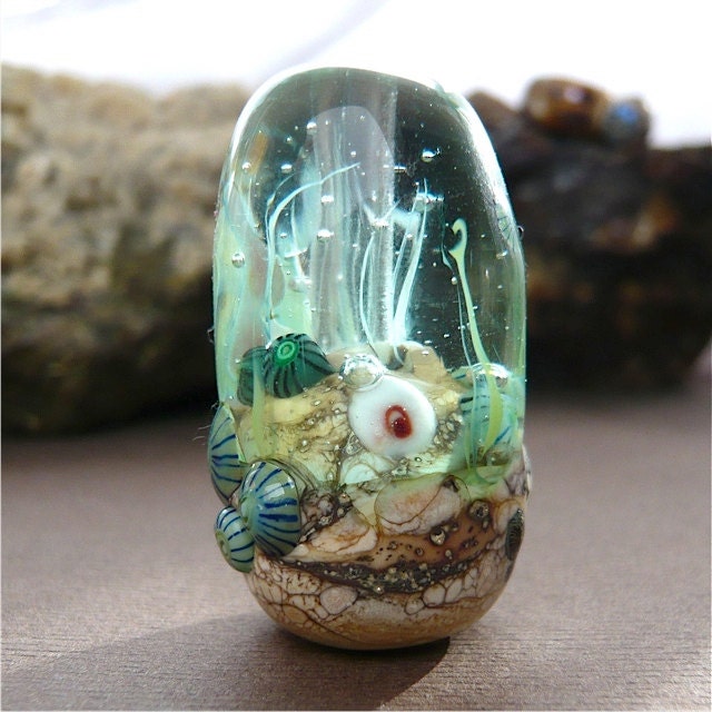 Green Ocean Bead Glass Coral Reef