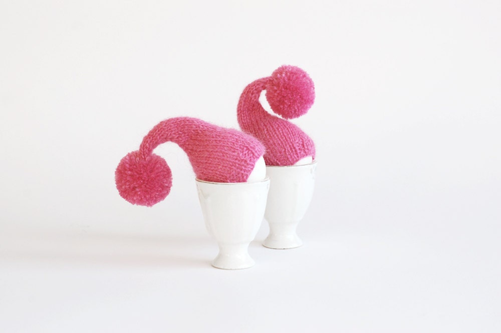 Set of 2 knitted egg warmers