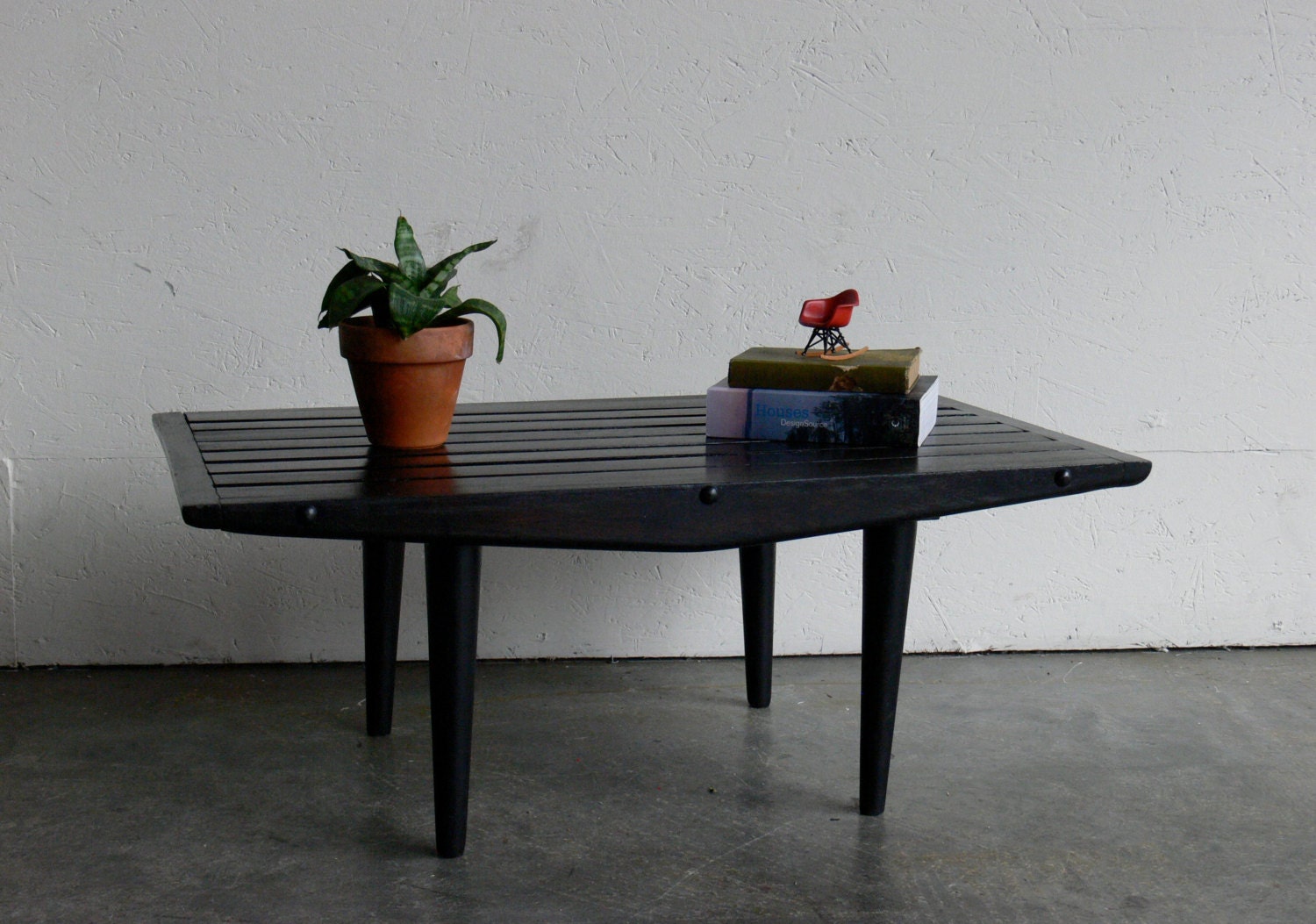 Mid Century Modern Slat Bench/Coffee Table
