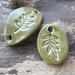Leaf stoneware bracelet connector and pendant set