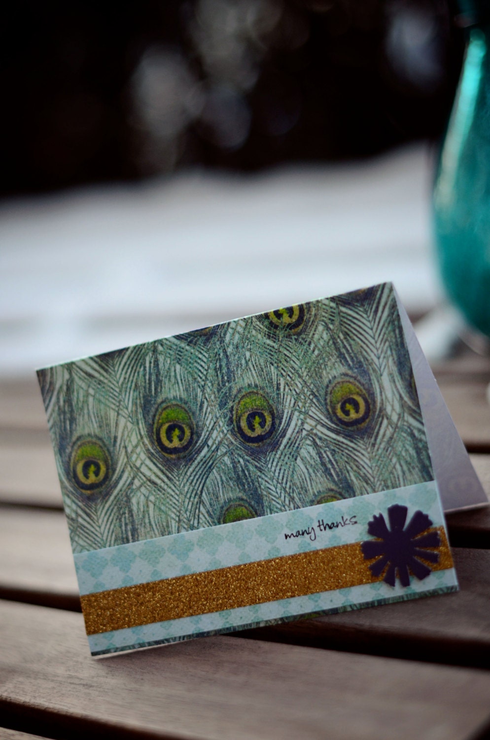 Many Thanks Peacock Thank You Card