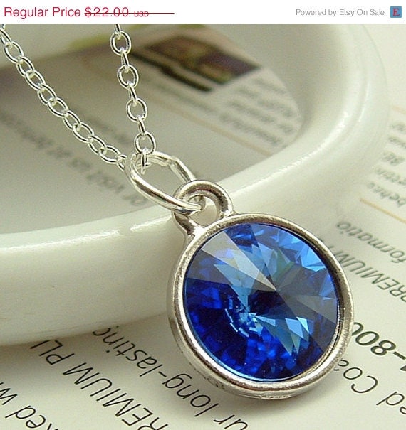 On Sale 10 % off Jewelry -  Crystal Blue Necklace Of Sapphire Color