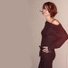 Candy Cowl long sleeve dress in angora wool knit