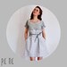 Womens gingham cotton dress with obi belt