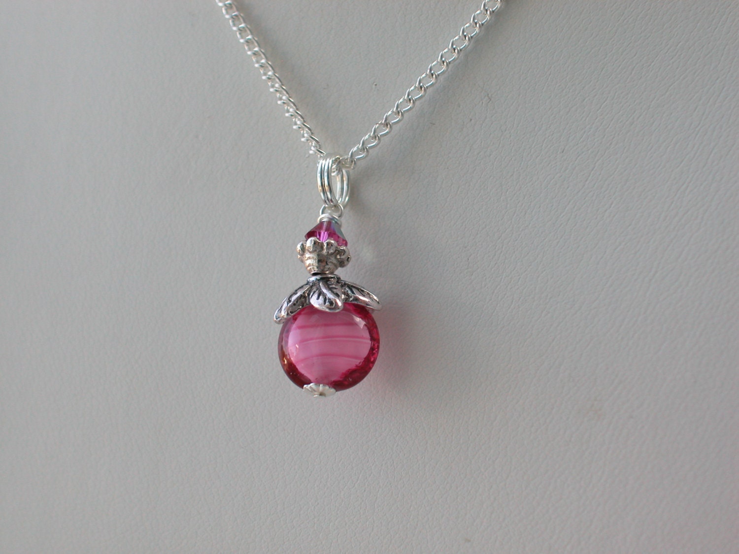 Venetian Murano Pink Glass Necklace, Bridal Jewelry
