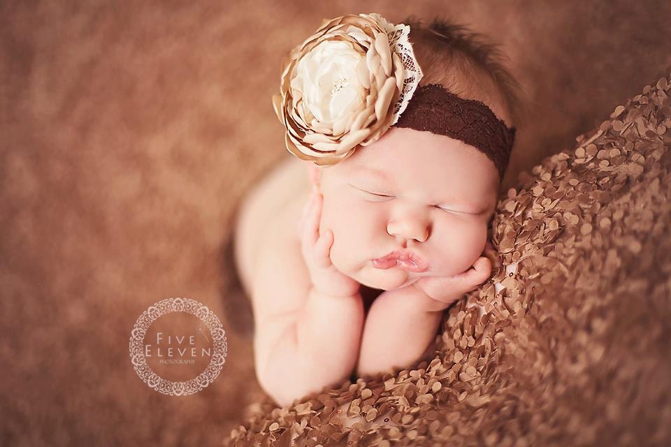 Baby Girl Headband. Made to Match Persnickety Spring 2013 Line. Sweet Satin Flowers Headband.