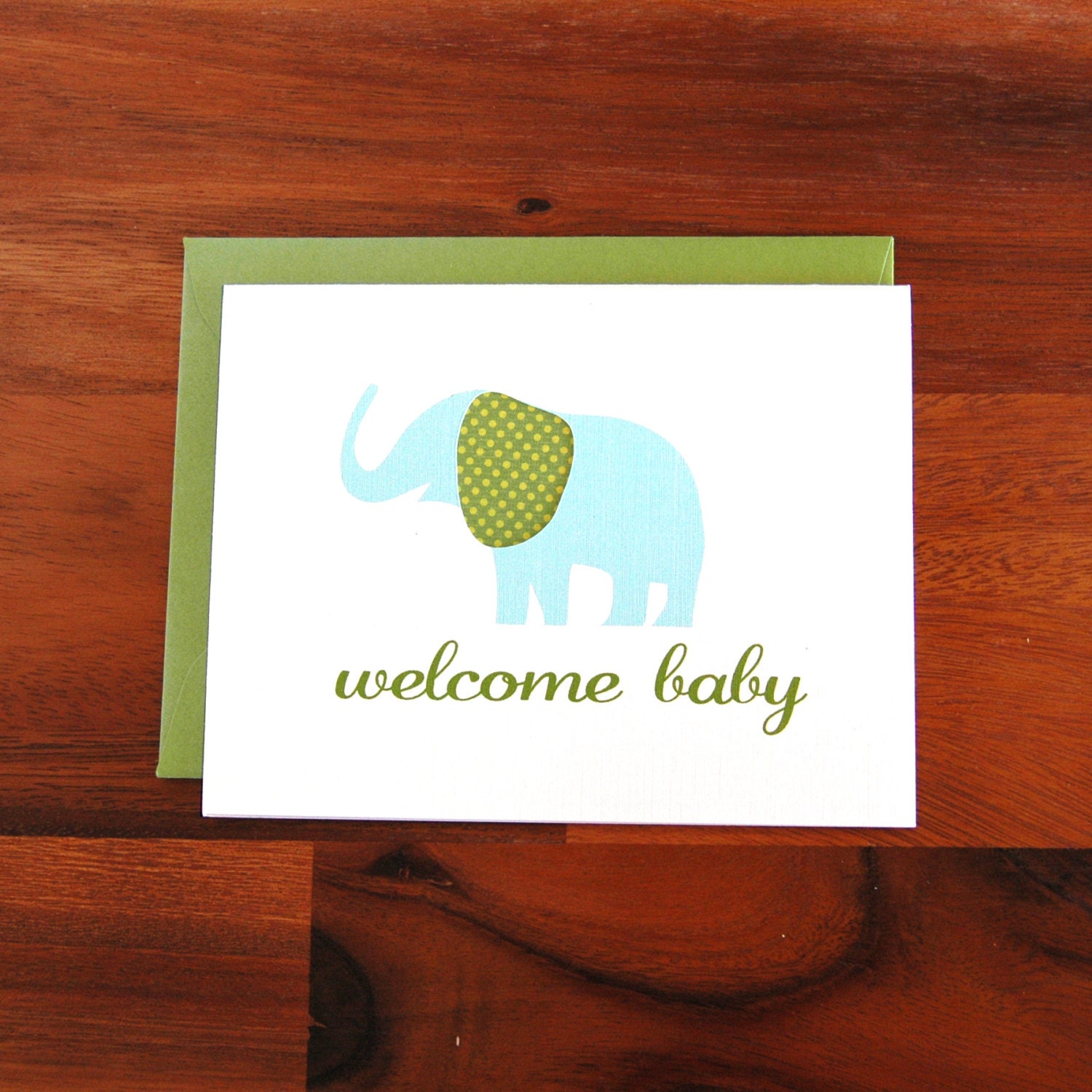 Welcome Baby Elephant - Greeting Card