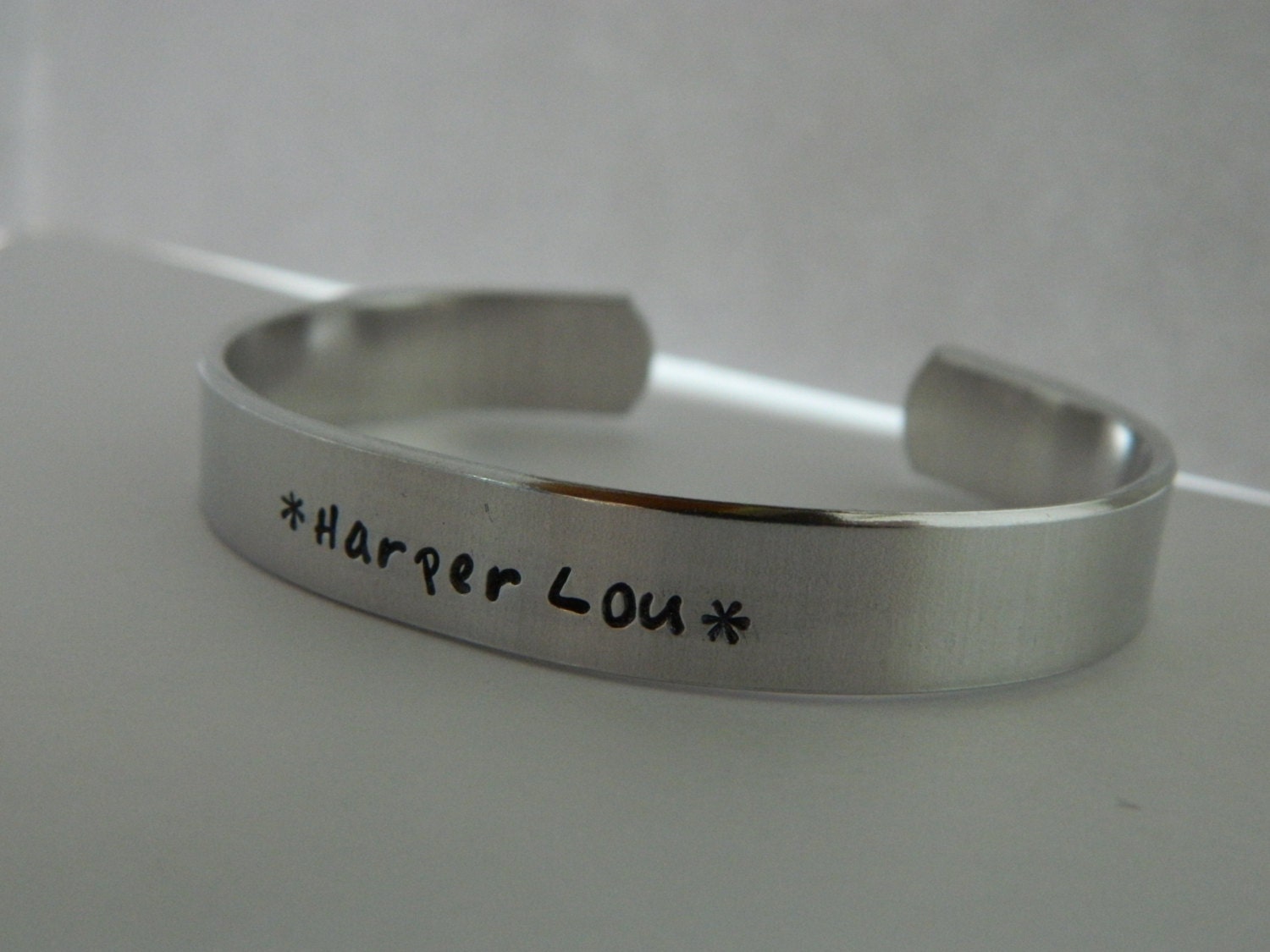 Hand Stamped, Personalized Women's Silver Cuff Bracelet