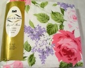 Vintage 1960s Belleair REGAL ROSE Cotton Twin Sheet Pink Roses Floral w/ Tags - Free USA Shipping