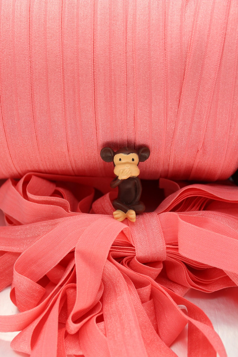 10 yards 5/8 inch (37) Salmon  foldover elastic trim FOE twist diapers bella ties hair emi