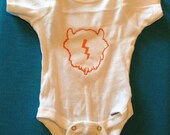 rumble onesie with lightning bolt. okc thunder. thunder up. oklahoma. okc thunder basketball. Embroidery