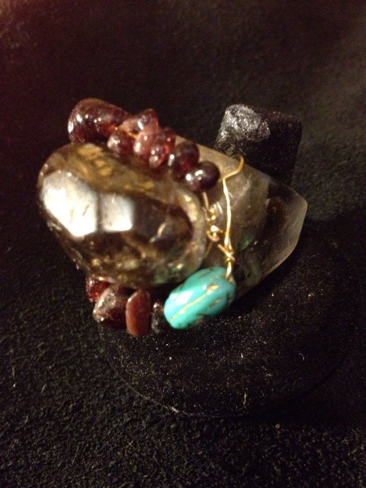 Magical Egyptian Orgone Smokey Quartz Ring
