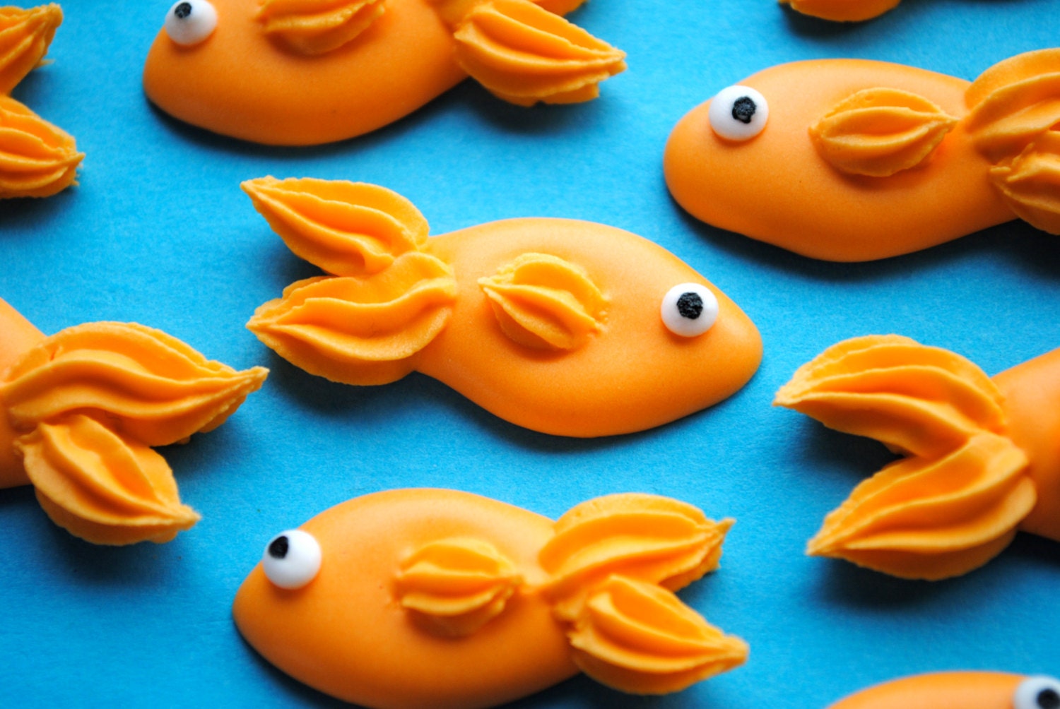 Royal Icing Goldfish Handmade Edible Sugar by cupcakesbychristy